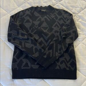 Men's Black Patterned Sweater